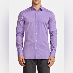 Calvin Klein Men’s Purple Slim Fit Non-Iron Dress Shirt Size 17 (32-33)